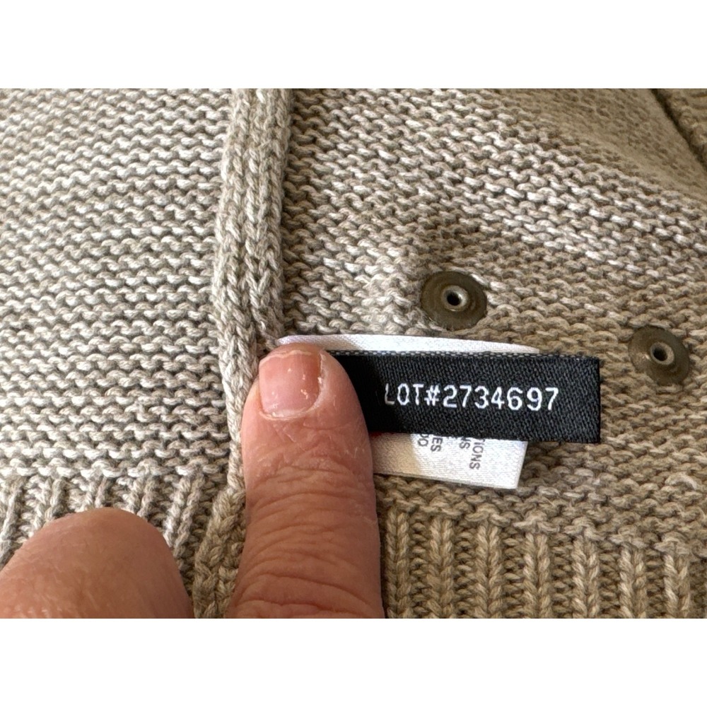 Buffalo David Bitton Men's Tan Faux Suede Shoulder Patch V-Neck Sweater Size XL - Picture 11 of 11